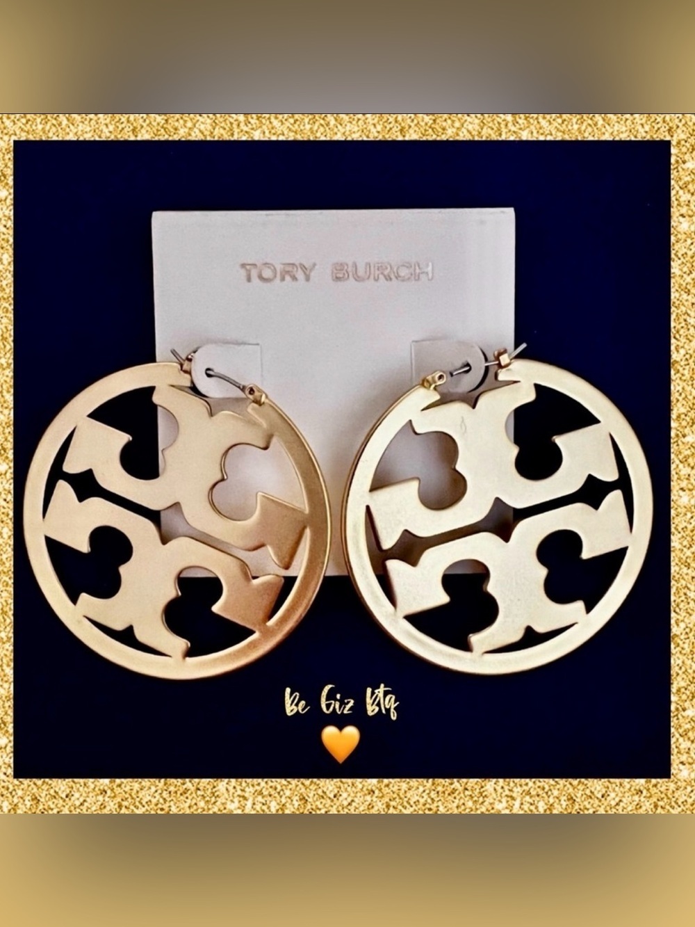 🆕 Tory Burch Authentic Miller Matte Gold Hoop Earrings